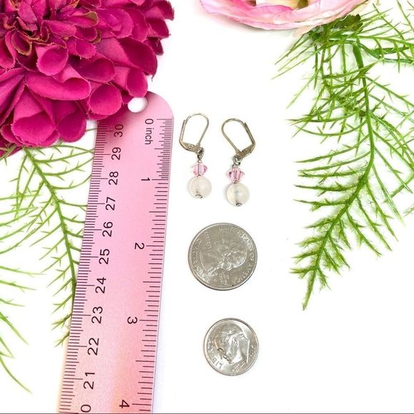 ⚜️Genuine Rose Quartz & Pink Crystal Earrings - Picture 5 of 7